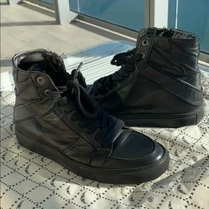Zadig and Voltaire leather lighting high tops